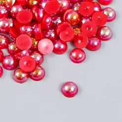 Набор полужемчужин "Красная гамма", 0,8 см (АртУзор)