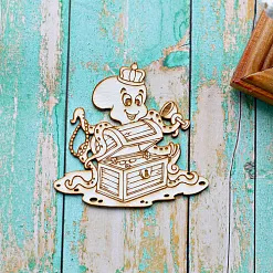 Украшение из чипборда "Осьминог и сокровища" (ScrapКрым)