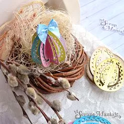 Нож "Пасха. Яичко кружевное 3D", 3,8х5 см (ScrapMania)