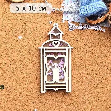 Шейкер "Новогодние гномы. Фонарь со свечой маленький", 5х10 см (ScrapMania)