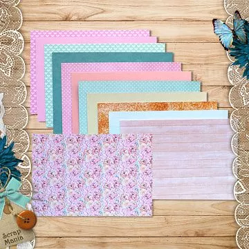 Набор бумаги А6 для вырубки "Розовые грезы", 12 листов (ScrapMania)