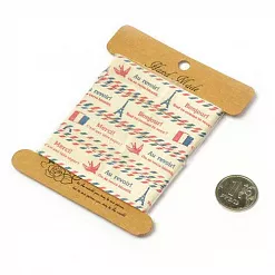 Лента хлопковая "В Париж", ширина 1,5 см, длина 3 м