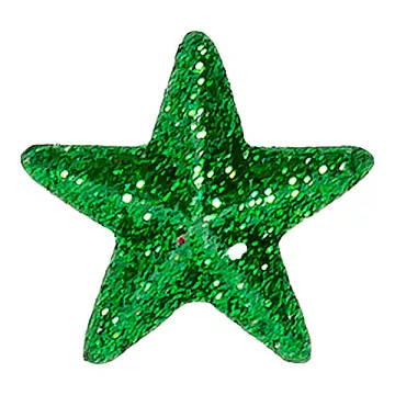 Пуговица пластиковая "Звезда с глиттером", цвет зеленый (Gamma)