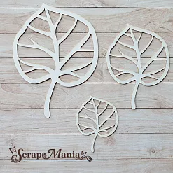 Чипборд "Школьный вальс. Шейкер. Листочек большой" (ScrapMania)