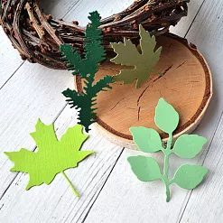 Набор вырубок "Еловая веточка с листьями клена" (ScrapMania)