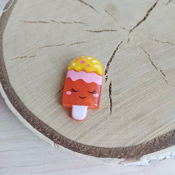 Акриловое украшение "Мороженое красное", 1,2х2,2 см, 1 шт