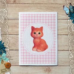 Тканевая карточка "Кудряшка. Котенок" (ScrapMania) Тканевая карточка "Кудряшка. Котенок" (ScrapMania)