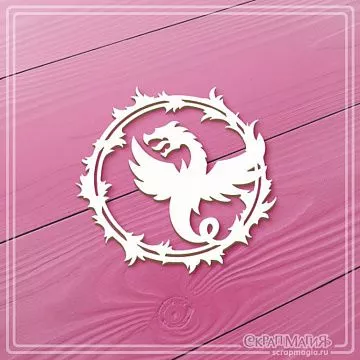 Чипборд "Рамка. Огненный дракон", 5,5х5,7 см (СкрапМагия)
