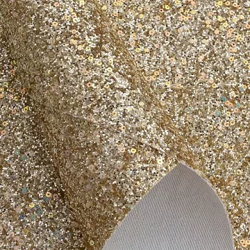 Отрез экокожи А4 "Блестки и пайетки. Золотой"