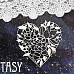 Украшение из чипборда "Букет цветов в сердце 1406" (Fantasy)