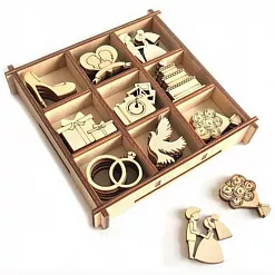 Набор деревянных украшений "Свадебный 1" (Орландо)