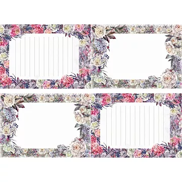 Лист с картинками 10х30 см "Танцы ветра. Блокнот. Розовые пионы. Журналинг" (ScrapMania)