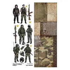 Лист с картинками 10х30 см "Радость Победы. Бойцы" (ScrapMania)