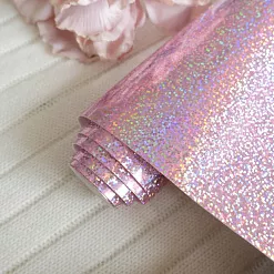 Отрез экокожи 30х69 см "Глянцевый глиттер. Светло-сиреневый" (Pty Китай)