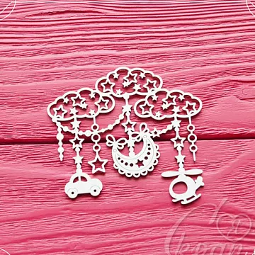 Чипборд "Гирлянда с машинкой" (LeoMammy)