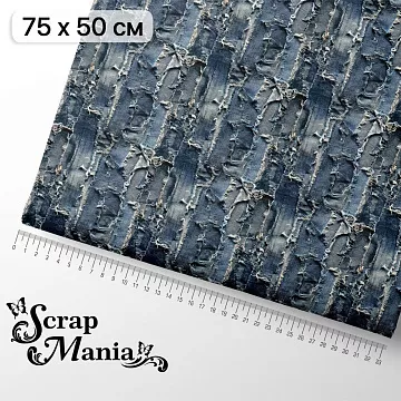 Отрез ткани 75х50 см "Ребята с нашего двора. Джинсовый гранж" (ScrapMania)
