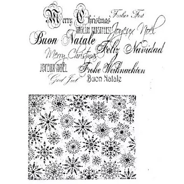 Набор штампов "Снежинки и надписи" (Viva Decor)