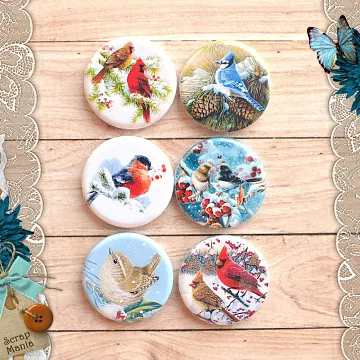 Набор фишек "Птицы зимой" (Scrapmania)