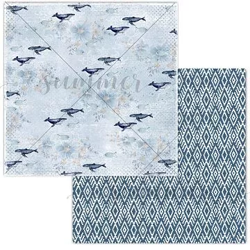 Бумага 30х30 см "У синего моря. Из глубины океана" (Summer Studio)