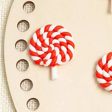 Акриловое украшение "Леденец красный", 2,6х3,5 см, 1 шт