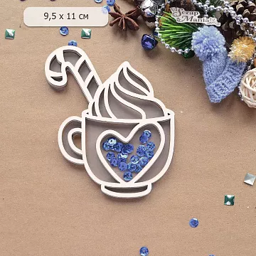 Шейкер "Волшебный снегопад. Чашечка с сердечком. Большой", 9,5х11 см (ScrapMania)