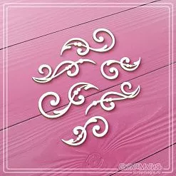 Чипборд "Большие завитки с бусинками", 4,2х1,5 см (СкрапМагия)