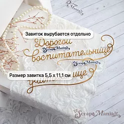 Нож "Дорогой учительнице, воспитательнице", 2,5х16 см (ScrapMania)
