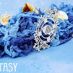 Украшение из чипборда "Рыба-матрос в спасательном круге 1519" (Fantasy)