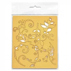 Набор бумажных высечек "Флора", цвет золотой (Chipboards) Набор бумажных высечек "Флора", цвет золотой (Chipboards)