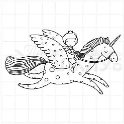 Штамп "На единороге 2", 8,8х4,7 см (Скрапклуб)