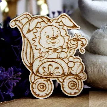 Украшение из чипборда "Зайка со строчкой 282" (Fantasy)