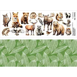 Лист с картинками 10х30 см "Заповедник. Животные" (ScrapMania)