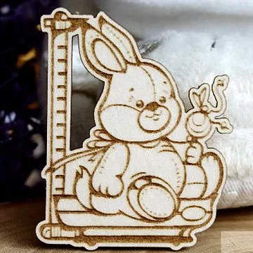 Украшение из чипборда "Зайка со строчкой 274" (Fantasy)