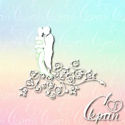 Чипборд "Свадебная пара 3", 12,7х10,6 см (LeoMammy)