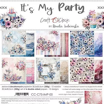 Набор бумаги 30х30 см "It's my party", 6 листов (CraftO'clock)