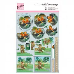 Аппликация бумажная вырубная А4 "Активный отдых медвежат" (DoCrafts)