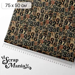 Отрез ткани 75х50 см "Старый архив. Численность" (ScrapMania)