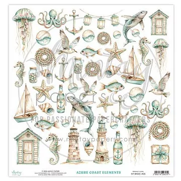 Бумага 30х30 см "Azure Coast. Для вырезания" (Mintay)