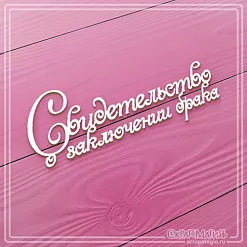 Чипборд "Свидетельство о заключении брака" (СкрапМагия) Чипборд "Свидетельство о заключении брака" (СкрапМагия)
