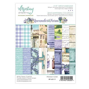 Набор бумаги 15х20 см "Add-On. Lavender Farm. Для вырезания", 24 листа (Mintay)