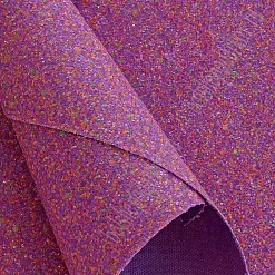 Отрез экокожи А4 "Пайетки. Сиреневый неоновый"