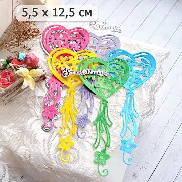 Нож "Воздушные шары. Сердце", 5,5х12,5 см (ScrapMania)