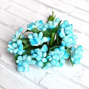 Букетик глянцевых и сахарных ягодок "Голубой" (Китай)