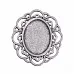 Основа под кабошон "Овал с крупными фестонами", цвет черненое серебро