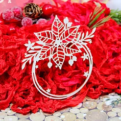 Чипборд "Рамка с пуансетией 1597", 8,5х9,5 см (Fantasy) Чипборд "Рамка с пуансетией 1597", 8,5х9,5 см (Fantasy)