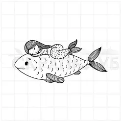 Штамп "Русалочьи сны", 3,5х7 см (Скрапклуб)