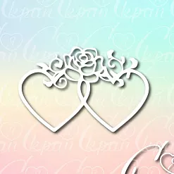 Чипборд "Два сердца", 8,9х5,9 см (LeoMammy)