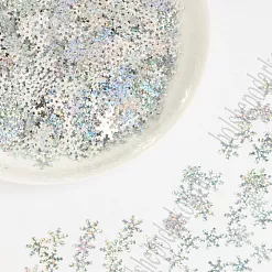 Набор пайеток "Снежинки серебряные", 1,2 см, 50 гр
