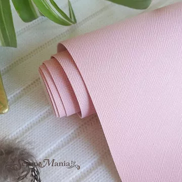 Отрез экокожи 30х69 см "Переплетный. Рогожка розовая" (Pty Китай)