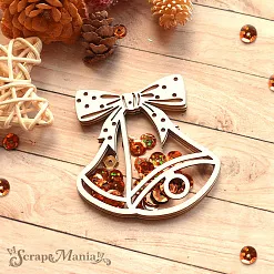 Шейкер "Волшебный снегопад. Колокольчик. Мини", 5,5х5,5 см (ScrapMania)